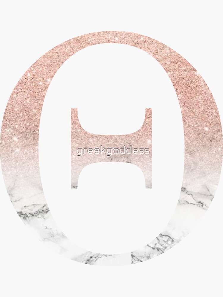 Rose Gold Glitter and Marble Theta | Sticker