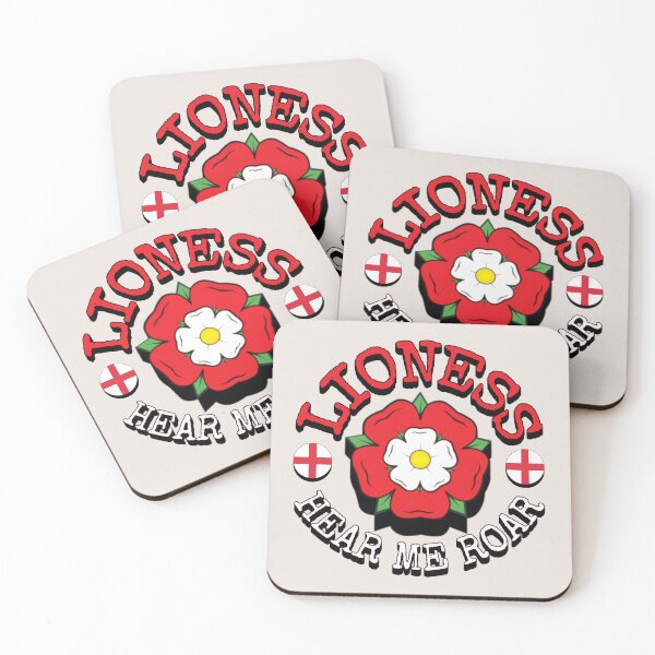 Item preview, Fab England Lioness Rose Hear Me Roar Female Lion Football Design designed and sold by TrulyEpoque.