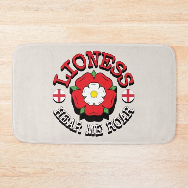 Item preview, Fab England Lioness Rose Hear Me Roar Female Lion Football Design designed and sold by TrulyEpoque.