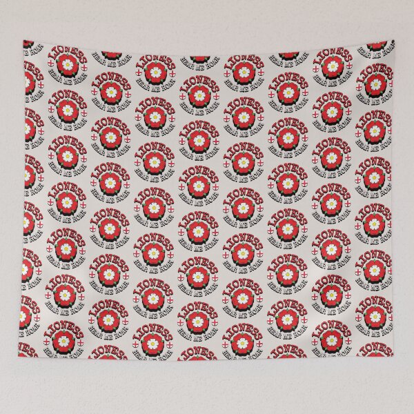 Item preview, Fab England Lioness Rose Hear Me Roar Female Lion Football Design designed and sold by TrulyEpoque.