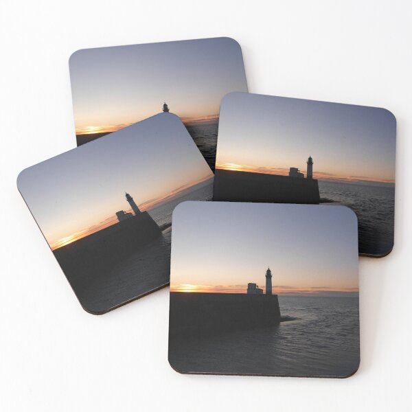 Item preview, Sunset over the lighthouse and the sea of Le Tréport in France - maritime landscape designed and sold by PausePapote.