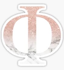 Rose Gold Glitter und Marmor Phi Sticker
