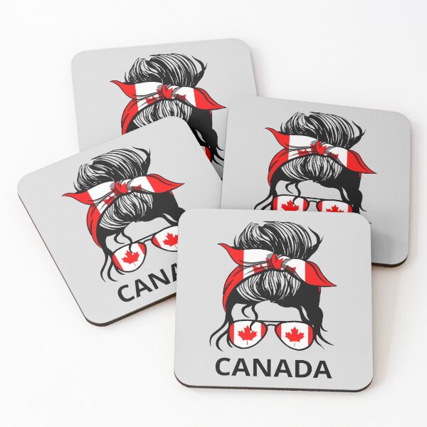 Item preview, Bandera de Canadá - Mujer canadiense con moño desordenado I designed and sold by Lemon Pepper.