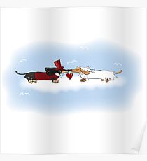 Wedding Dachshunds Poster