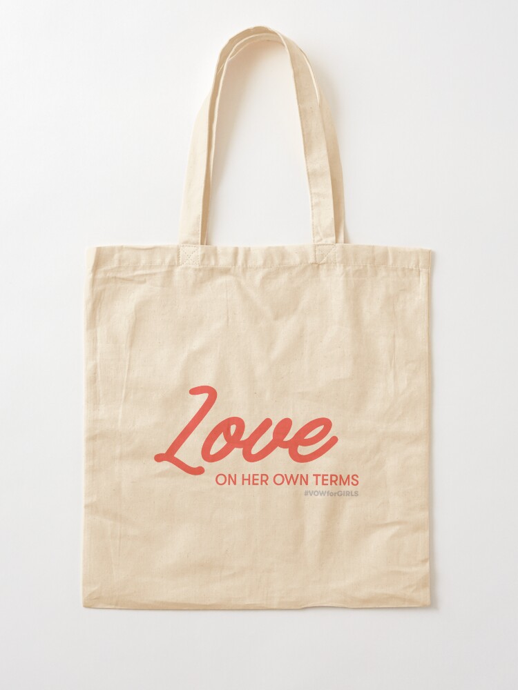 Thumbnail 2 of 5, Tote Bag, Love On Her Own Terms (Grapefruit Color) designed and sold by VOWforGirls.