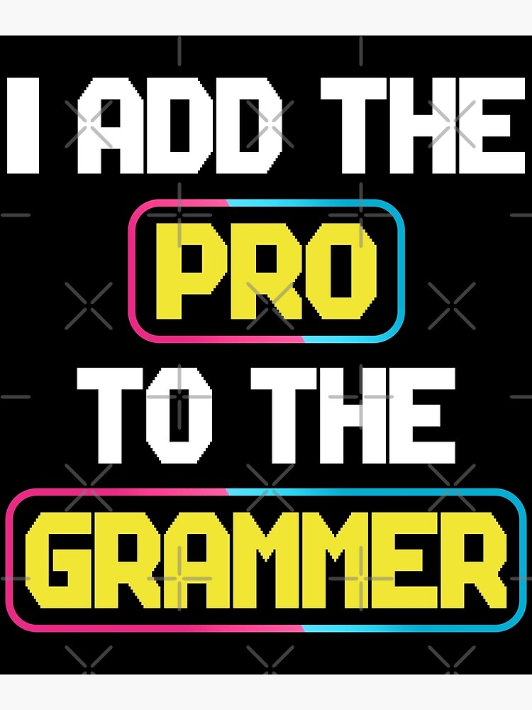 "Punny I Add The Pro To The Grammer Print, Funny Silly Programmer Gift 