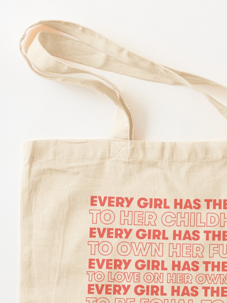 Thumbnail 3 of 5, Tote Bag, Every Girl Has The Right (Grapefruit) designed and sold by VOWforGirls.