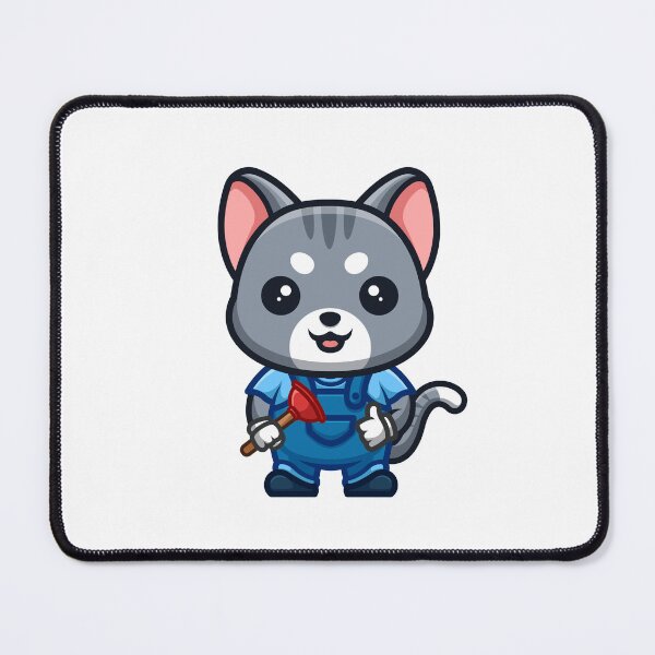 Item preview, Domestic Cat Plumber Cute Cartoon designed and sold by GumregaStudio.