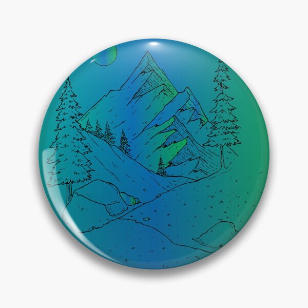 Item preview, blue green moon mountains road designed and sold by XXgooddeedXX.