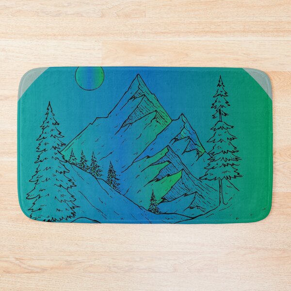 Item preview, blue green moon mountains road designed and sold by XXgooddeedXX.