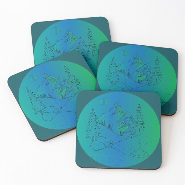 Item preview, blue green moon mountains road designed and sold by XXgooddeedXX.
