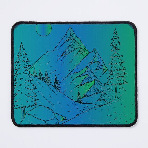 Item preview, blue green moon mountains road designed and sold by XXgooddeedXX.