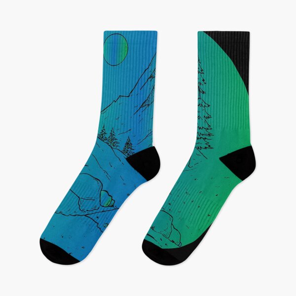 Item preview, blue green moon mountains road designed and sold by XXgooddeedXX.