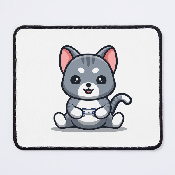 Item preview, Domestic Cat Sitting Gaming Cute Cartoon designed and sold by GumregaStudio.