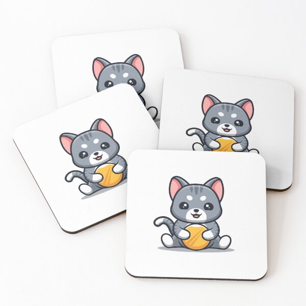 Item preview, Domestic Cat Sitting Gold Coin Cute Cartoon designed and sold by GumregaStudio.