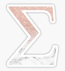 Rose Gold Glitter and Marble Sigma Sticker