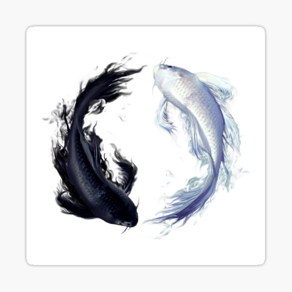 Stickers Sur Le Theme Yin Yang Carp Redbubble