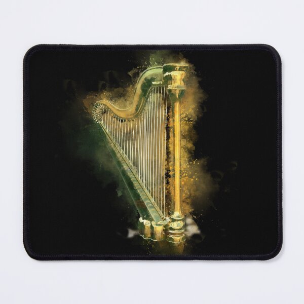Item preview, Classical Harp in Golden Watercolor designed and sold by Andreea Eva Herczegh.