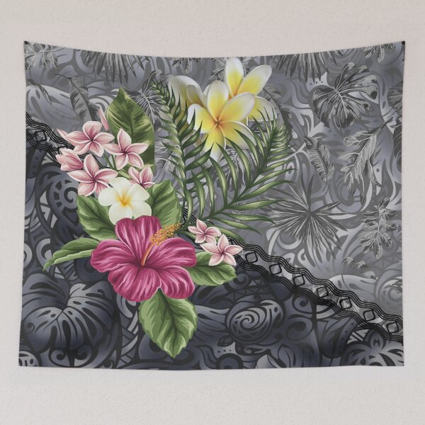 Item preview, Hawaiian Floral Arrangement on Tonal Tapa designed and sold by J Marielle Designs.