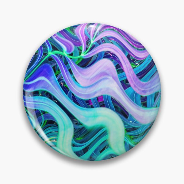 Item preview, Groovy Hippie Style Abstract Wavy Lines in Soft Cyan and Violet Shades 1 of 4 designed and sold by Beachy.