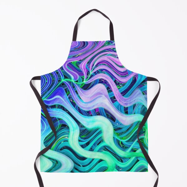 Item preview, Groovy Hippie Style Abstract Wavy Lines in Soft Cyan and Violet Shades 1 of 4 designed and sold by Beachy.