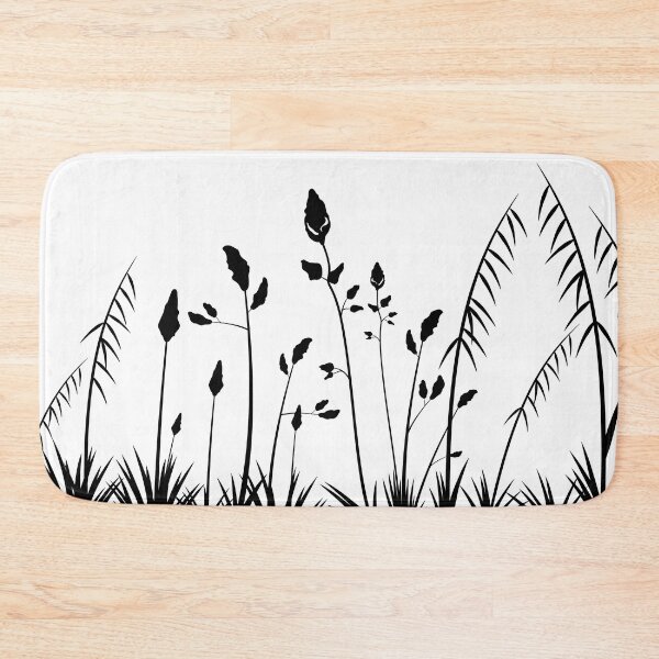 Item preview, Minimalistic silhouettes of field grass, black on white designed and sold by ReflectedCrafts.