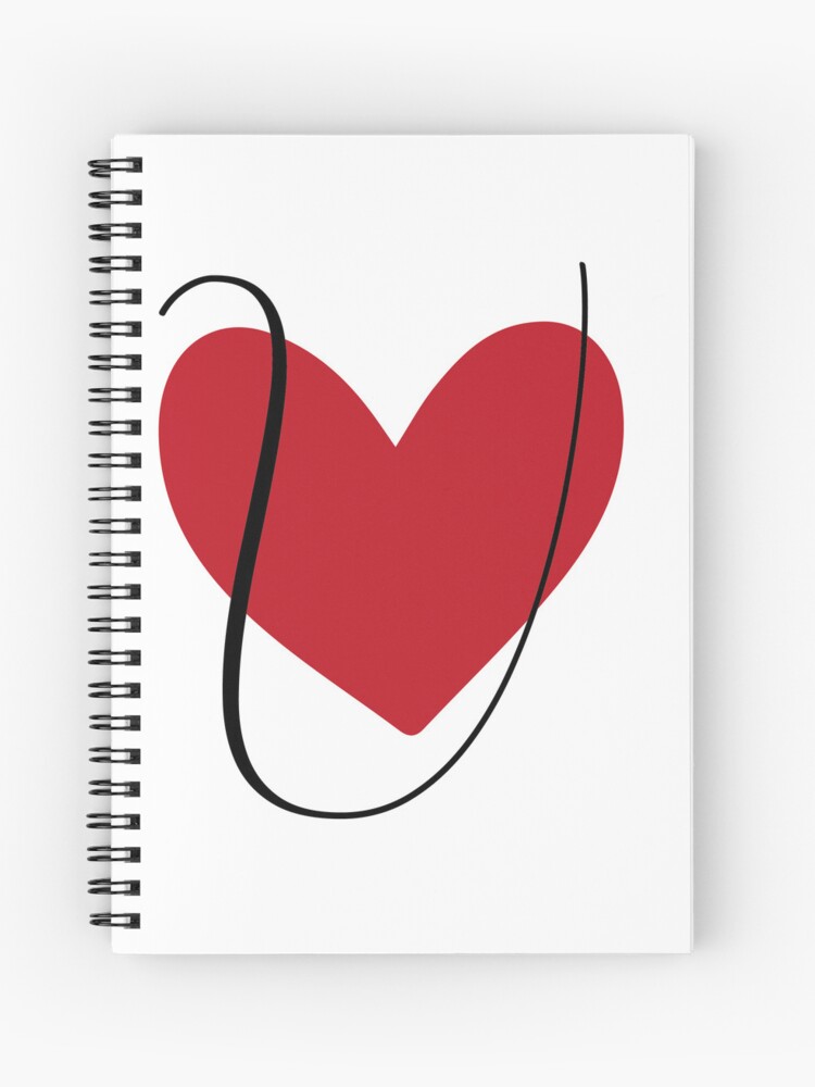 Cahier à spirale for Sale avec l'œuvre « Coeur avec lettre initiale U » de l 'artiste medbdj