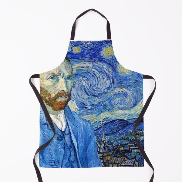 Item preview, Van Gogh self-portrait in front of the Starry Night - digital recreation designed and sold by NickoPrints.