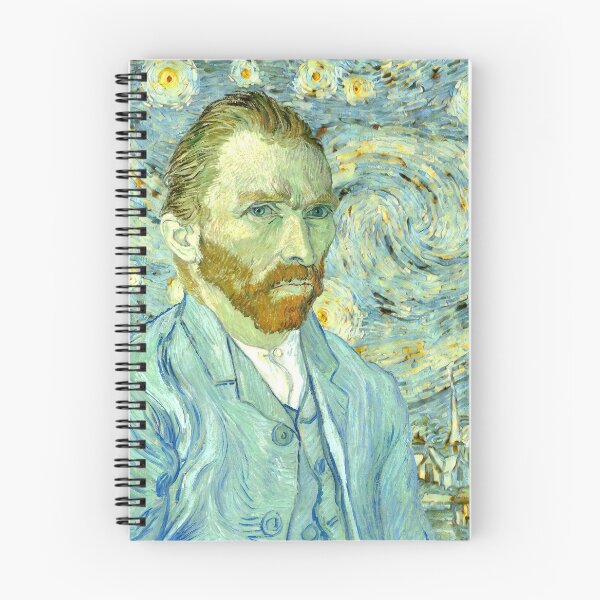 Item preview, Starry Night in the colors of Van Gogh self-portrait - digital recreation designed and sold by NickoPrints.