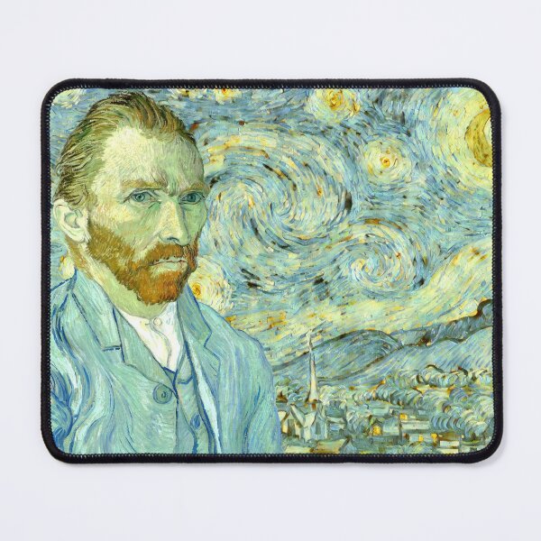 Item preview, Starry Night in the colors of Van Gogh self-portrait - digital recreation designed and sold by NickoPrints.