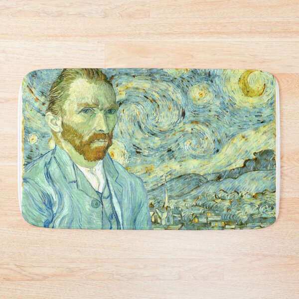 Item preview, Starry Night in the colors of Van Gogh self-portrait - digital recreation designed and sold by NickoPrints.
