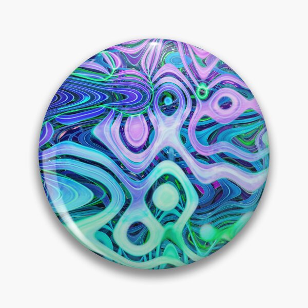 Item preview, Groovy Hippie Style Abstract Wavy Lines in Soft Cyan and Violet Shades 2 of 4 designed and sold by Beachy.