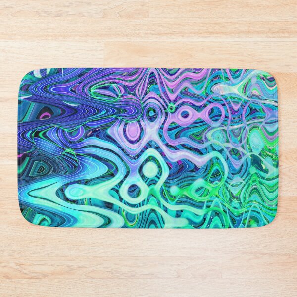 Item preview, Groovy Hippie Style Abstract Wavy Lines in Soft Cyan and Violet Shades 2 of 4 designed and sold by Beachy.