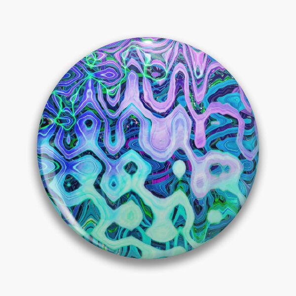 Item preview, Groovy Hippie Style Abstract Wavy Lines in Soft Cyan and Violet Shades 3 of 4 designed and sold by Beachy.