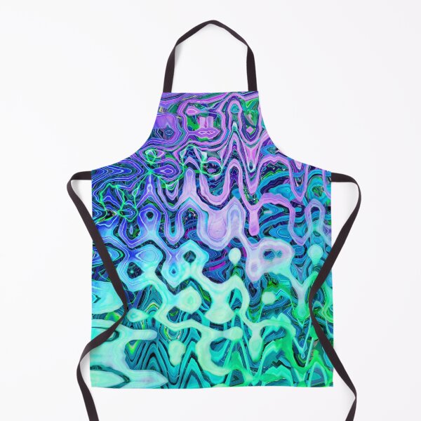 Item preview, Groovy Hippie Style Abstract Wavy Lines in Soft Cyan and Violet Shades 3 of 4 designed and sold by Beachy.