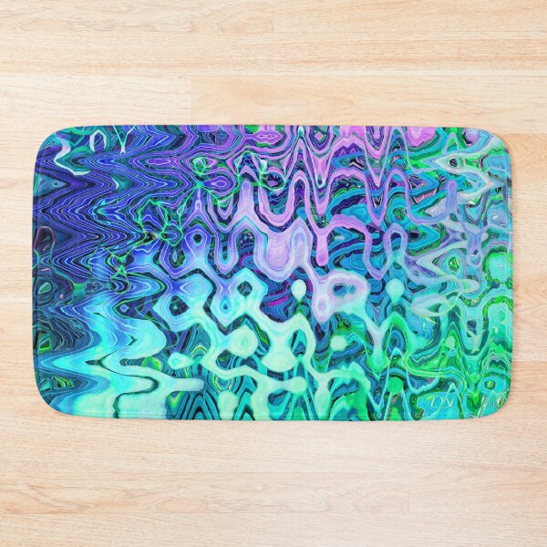 Item preview, Groovy Hippie Style Abstract Wavy Lines in Soft Cyan and Violet Shades 3 of 4 designed and sold by Beachy.
