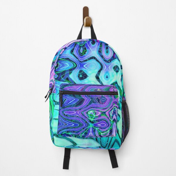 Item preview, Groovy Hippie Style Abstract Wavy Lines in Soft Cyan and Violet Shades 3 of 4 designed and sold by Beachy.