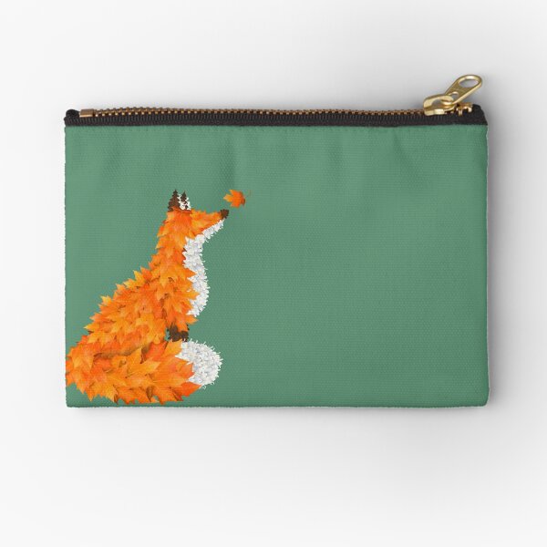 Autumn Leaf Fox Zipper Pouch