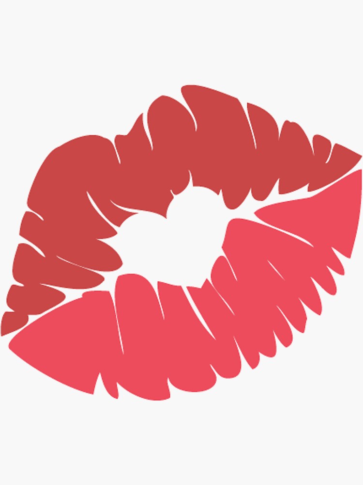 "Lipstick Emoji Kissy Face Kiss Mouth Happy Love" Sticker for Sale by