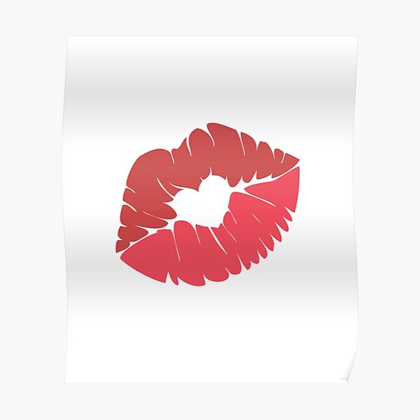 Lipstick Emoji Kissy Face Kiss Mouth Happy Love Poster For Sale By Stevesemojis Redbubble 