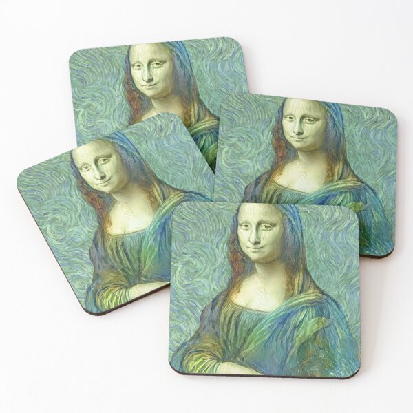 Item preview, Mona Lisa in the style of the Van Gogh self-portrait - digital recreation designed and sold by NickoPrints.