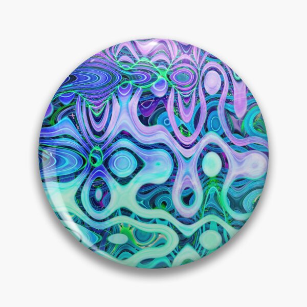 Item preview, Groovy Hippie Style Abstract Wavy Lines in Soft Cyan and Violet Shades 4 of 4 designed and sold by Beachy.