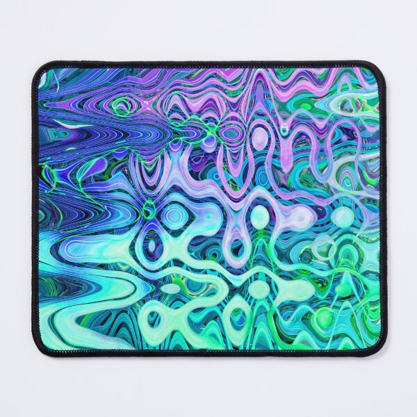 Item preview, Groovy Hippie Style Abstract Wavy Lines in Soft Cyan and Violet Shades 4 of 4 designed and sold by Beachy.