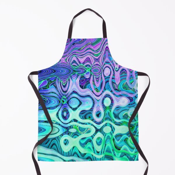 Item preview, Groovy Hippie Style Abstract Wavy Lines in Soft Cyan and Violet Shades 4 of 4 designed and sold by Beachy.