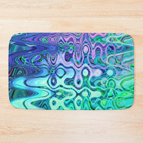 Item preview, Groovy Hippie Style Abstract Wavy Lines in Soft Cyan and Violet Shades 4 of 4 designed and sold by Beachy.