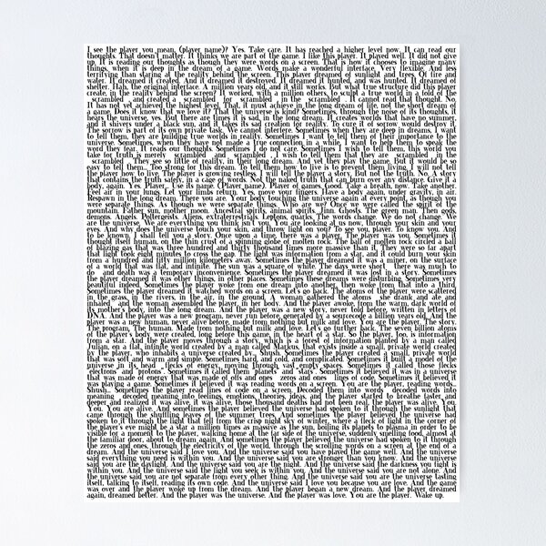 Item preview, Minecraft End Poem (style1) designed and sold by QuotableYou.