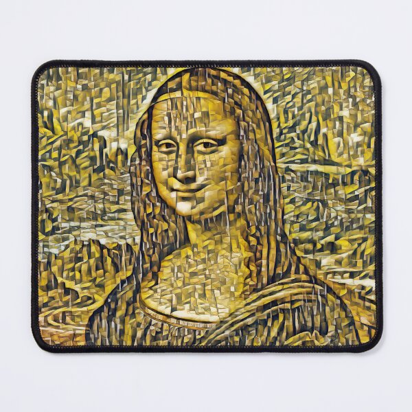 Item preview, Mona Lisa in the cubist style with small shapes - digital recreation designed and sold by NickoPrints.