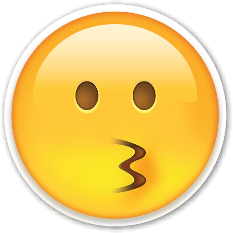 "Emoji Kissy Face Kiss Smooch Happy Laugh Smile" Stickers by