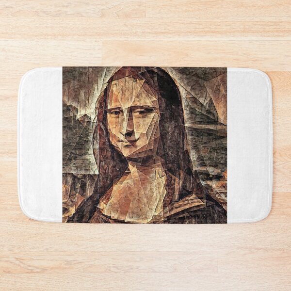 Item preview, Mona Lisa in the cubist style with big triangular shapes - digital recreation designed and sold by NickoPrints.