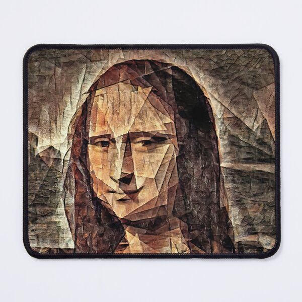 Item preview, Mona Lisa in the cubist style with big triangular shapes - digital recreation designed and sold by NickoPrints.